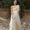 Golden Ivory -Kerala Special Traditional White Saree with Golden Border Kerala Special Traditional White Saree with Golden Border