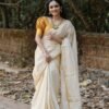 Golden Ivory -Kerala Special Traditional White Saree with Golden Border 4 Kerala Special Traditional White Saree with Golden Border