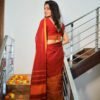 Orange Saree with Classic Saffron Border