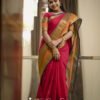 3 Red Saree with Golden Border