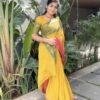 Yellow Saree with Ganga Jamuna Border