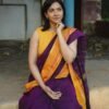 IMG-20250128-WA0001 Purple Kanchi Cotton Saree with Yellow Border