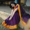 IMG-20250128-WA0003 Purple Kanchi Cotton Saree with Yellow Border